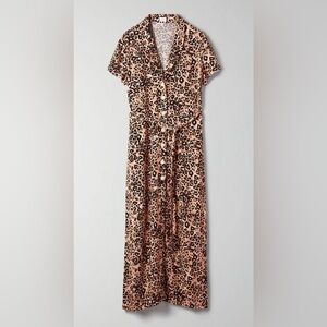 Wilfred Leopard Midi Shirt Dress | Tie Waist | Size S